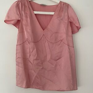 Miu Miu 2015 Pink V-Neck Blouse (as is)